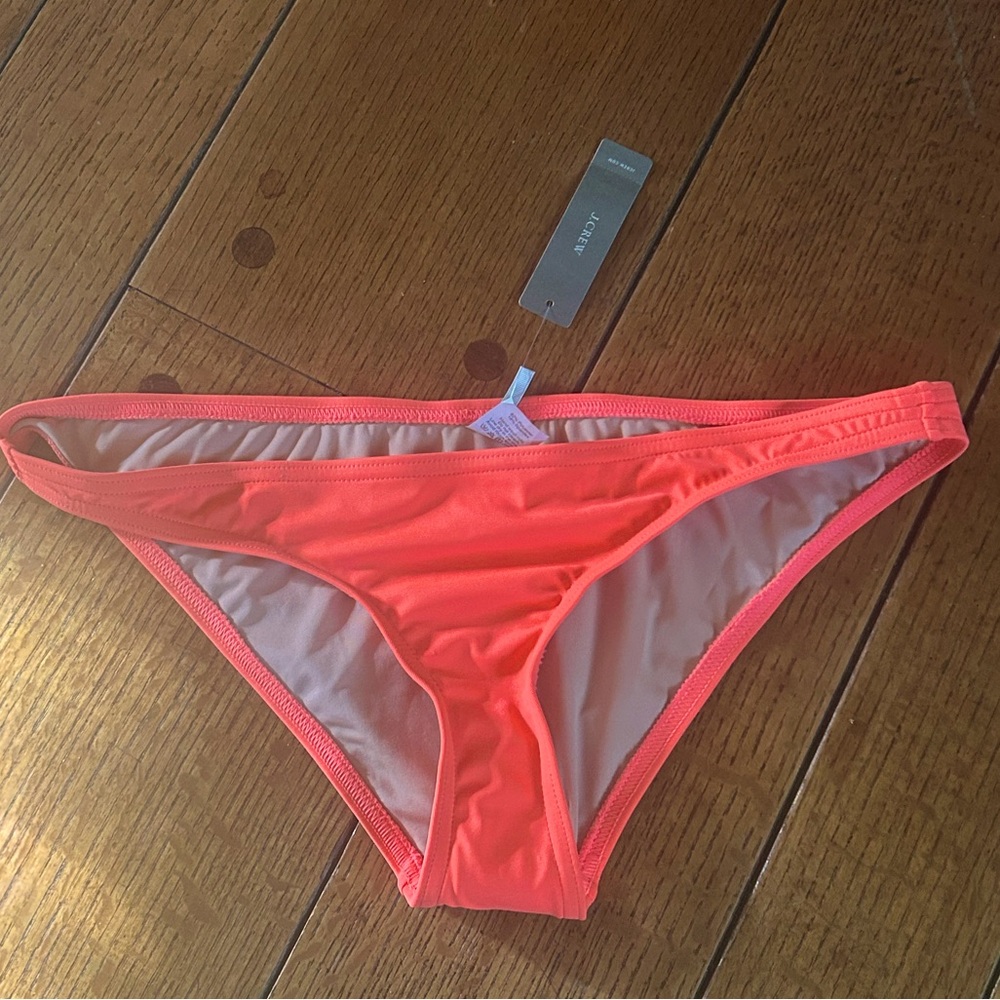 NWT- J Crew Neon Orange Bikini Bottom M